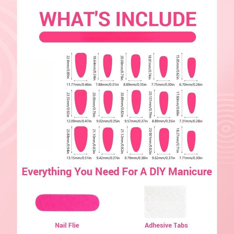 48P-Nude Almond Press on Nails Pale Pink French Tip 3D Pink Bow Sweet Fake Nails