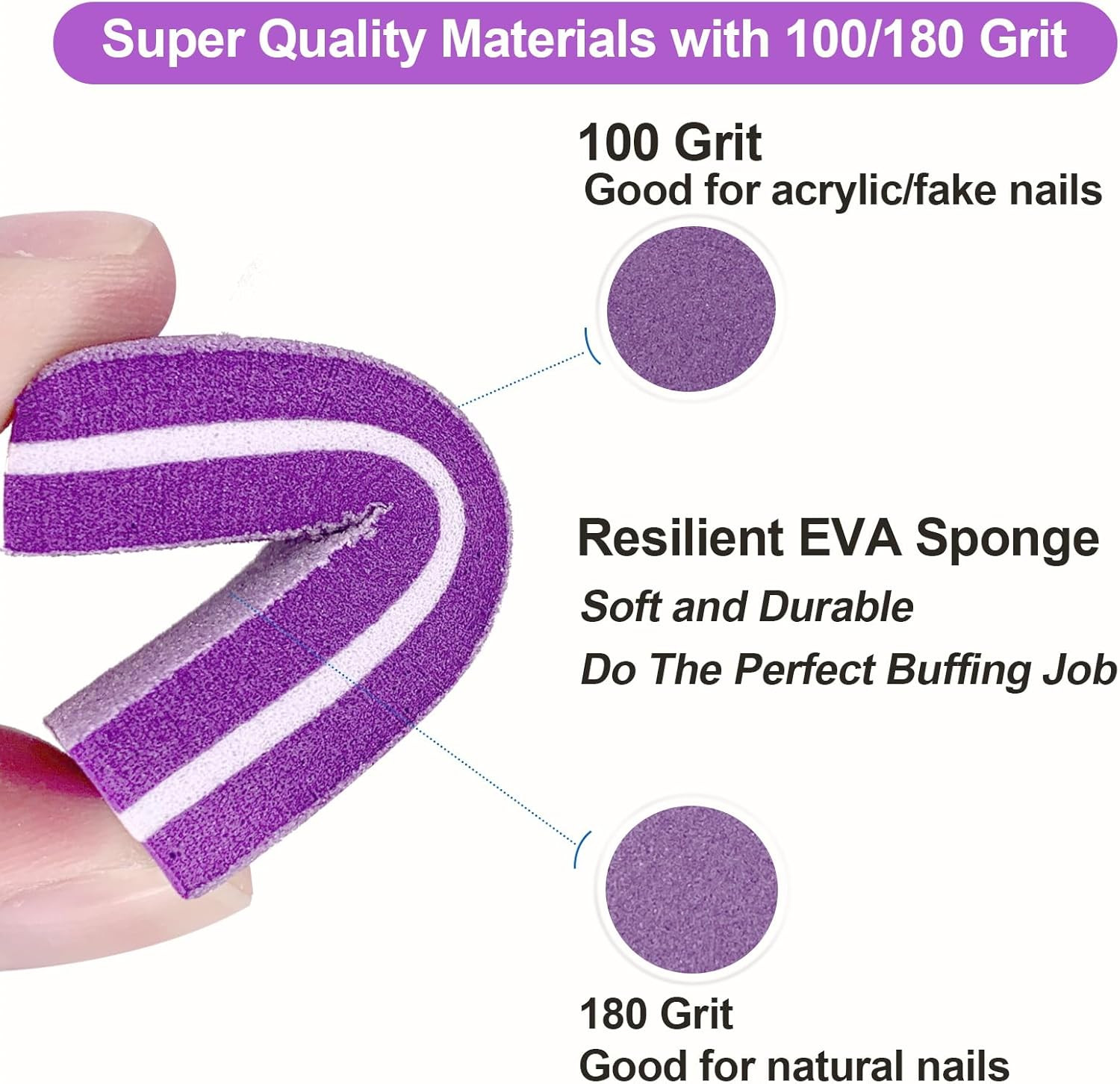 Nail Buffers (60 Pack), Buffer Block Nail File for Acrylic Nails and Natural Nai