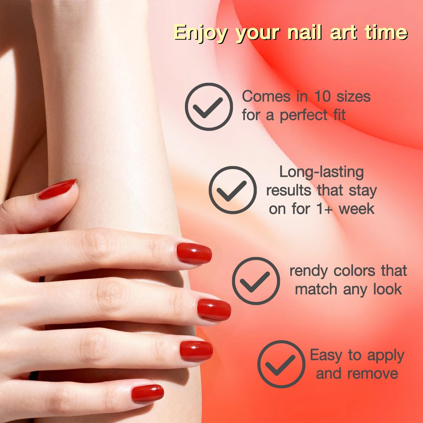 3pcs Semi Cured Gel Nail Strips Raspberry Red, UV Press On Gel Nail Stickers …