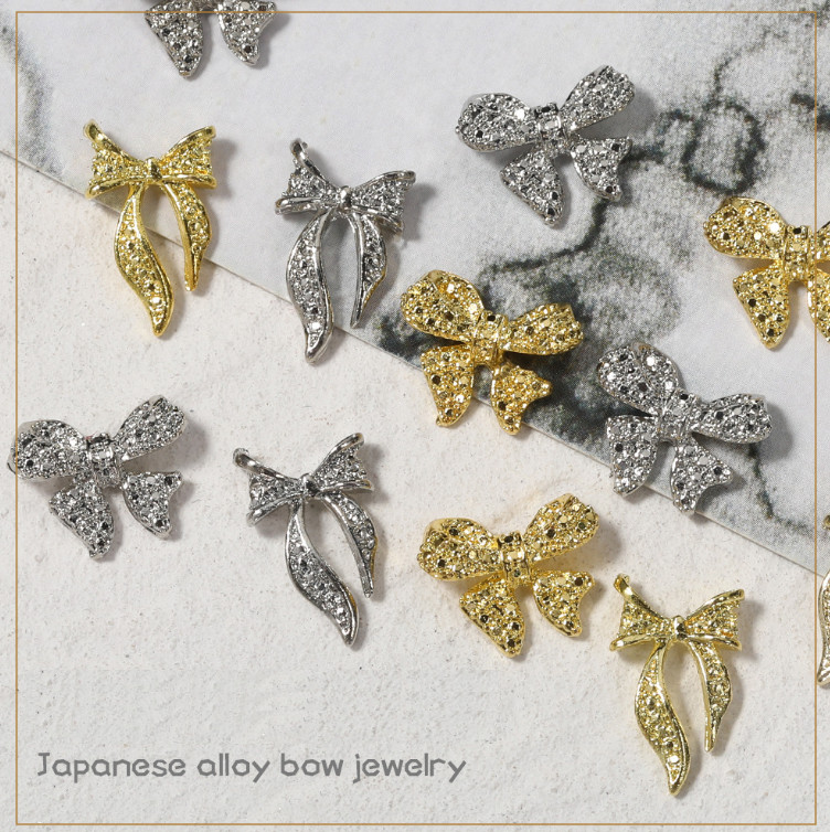 3D Glitter Metal Manicure Accessories DIY Ribbon Bows Nail Art Decoration