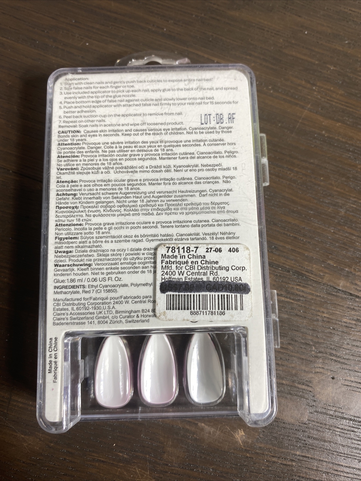 Claire’s faux nails stiletto pastel colors With Fancy Designs summer NIB