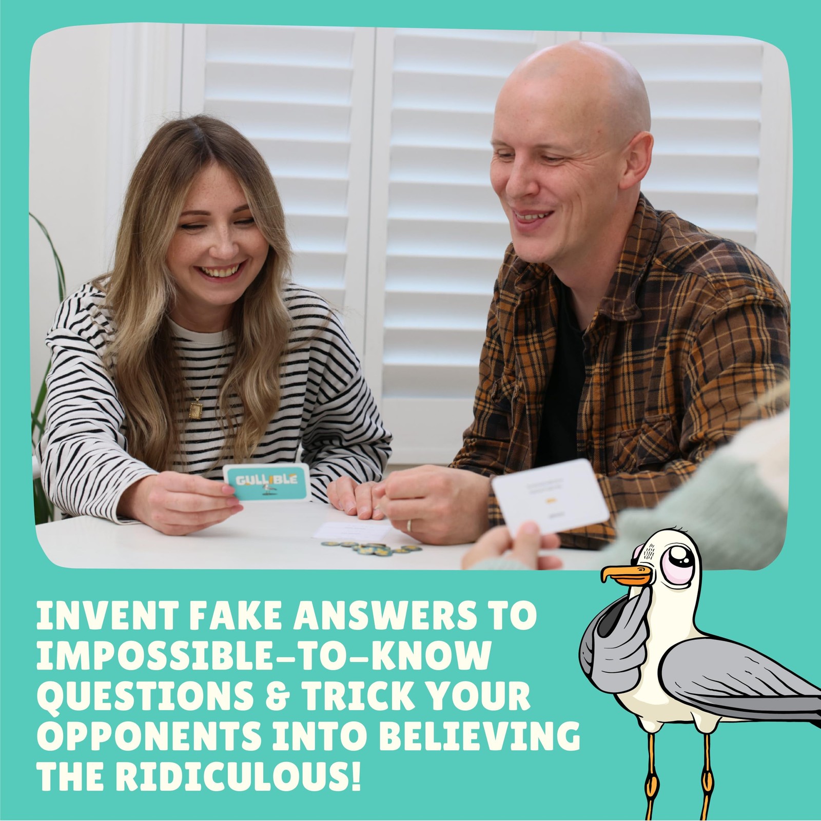 Gullible: The Hilarious Team Game of Creativity, Bluffing Medium, Multicolor
