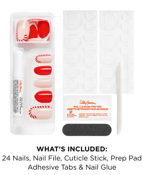 Sally Hansen Salon Effects® Perfect Manicure, Santa Sweetie, Press On Nails