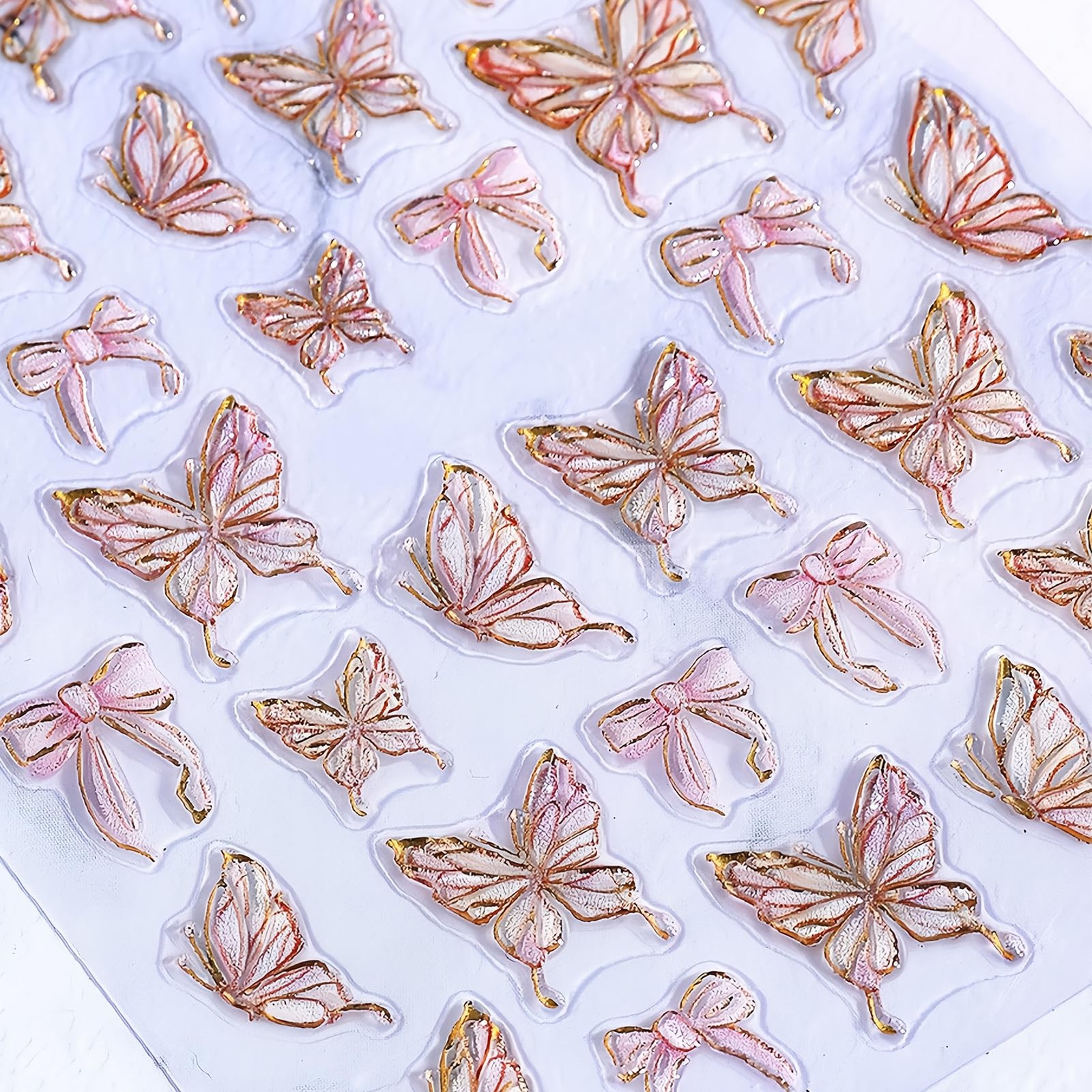 5D Nail Stickers Set for Women Girls, 2 Sheets 3D Flower & Butterfly Nail Art…