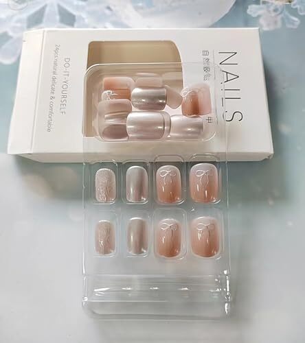 24Pcs Fall Fake Nails Short Press on Nails Square False Nails Autumn Design Z2