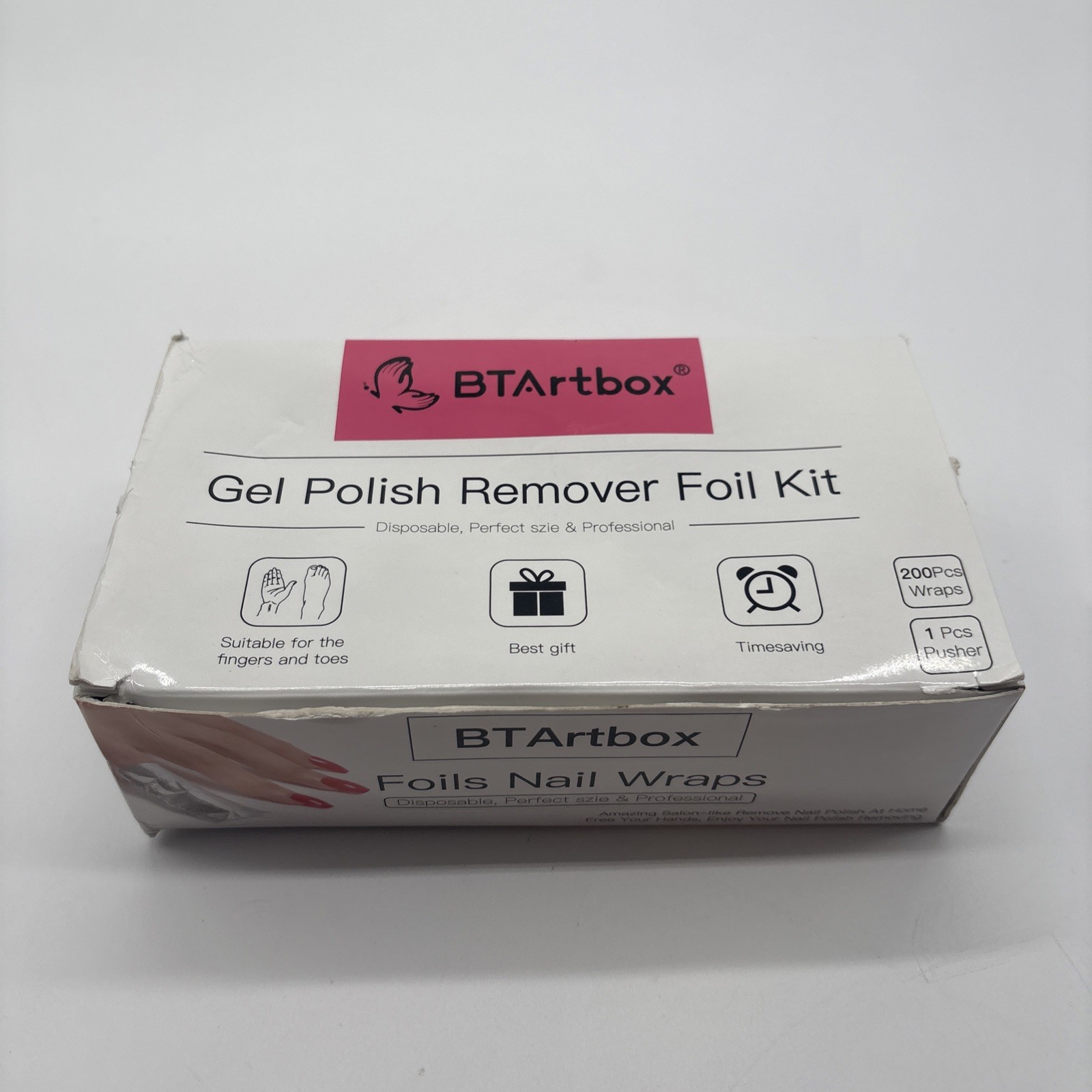 BT Art Box Gel Polish Remover Foil Kit-Nail Soak Off Wraps Open Box