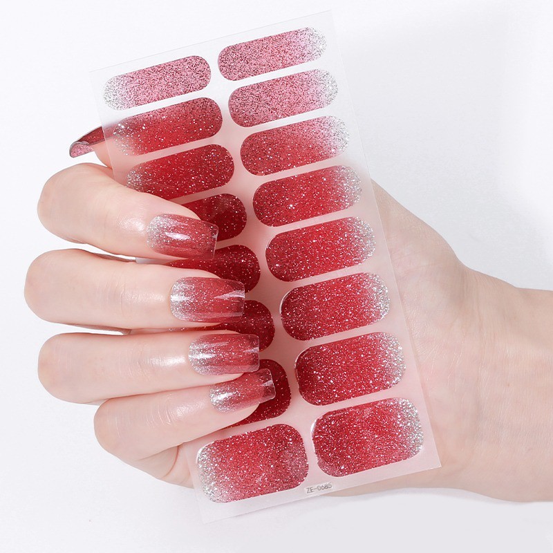 Full Size Nail Wraps Stickers Polish Look Art Glitter Ombre/French Nails USA