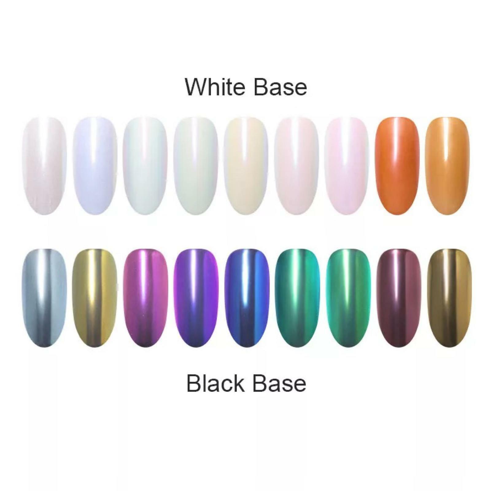 SALE! 5g MIRROR CHROME POWDER NAILS EFFECT AURORA COLOUR PIGMENT DUST + BRUSH