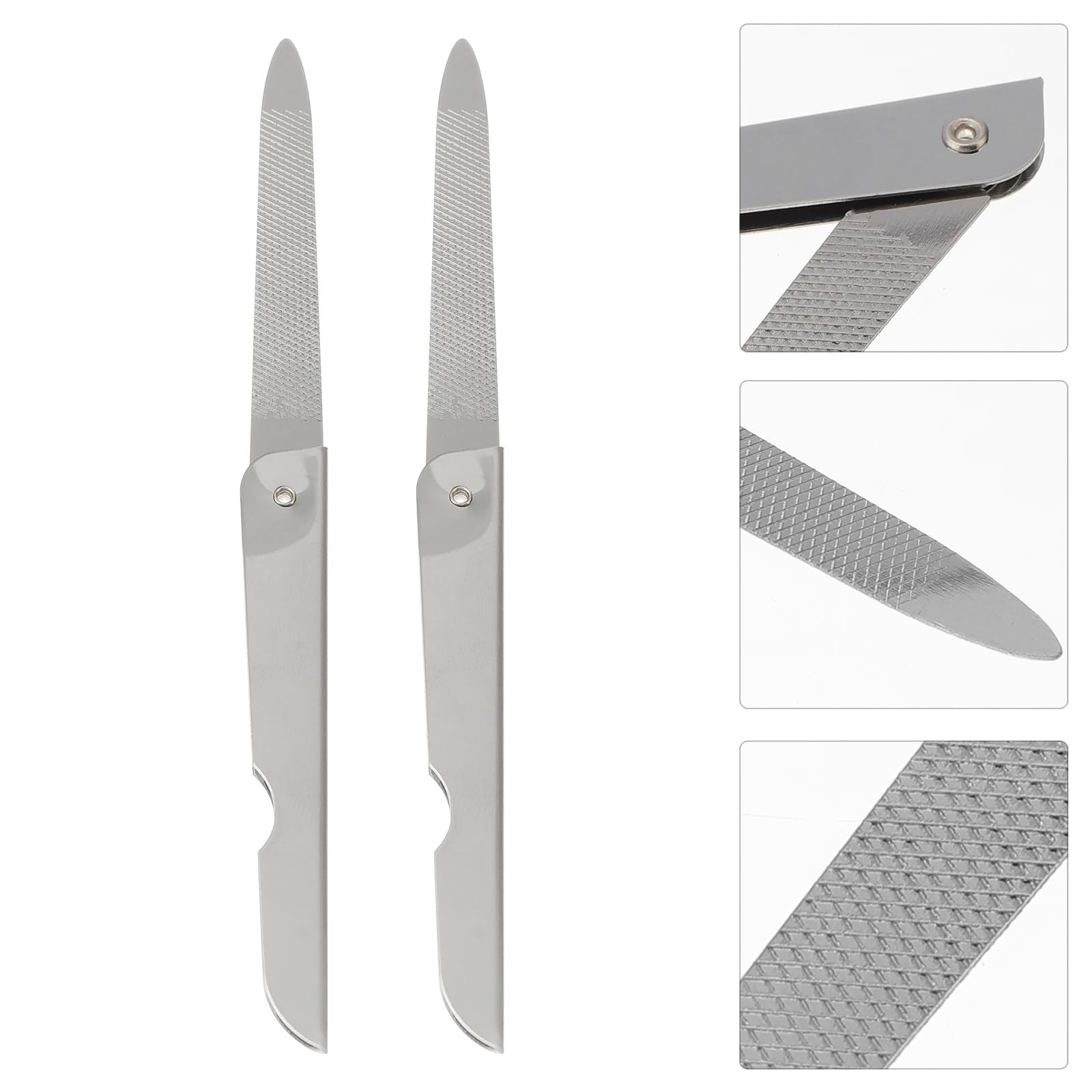 Lurrose 6pcs Folding Nail File: Foldable Stainless Steel Nail File for Salon …
