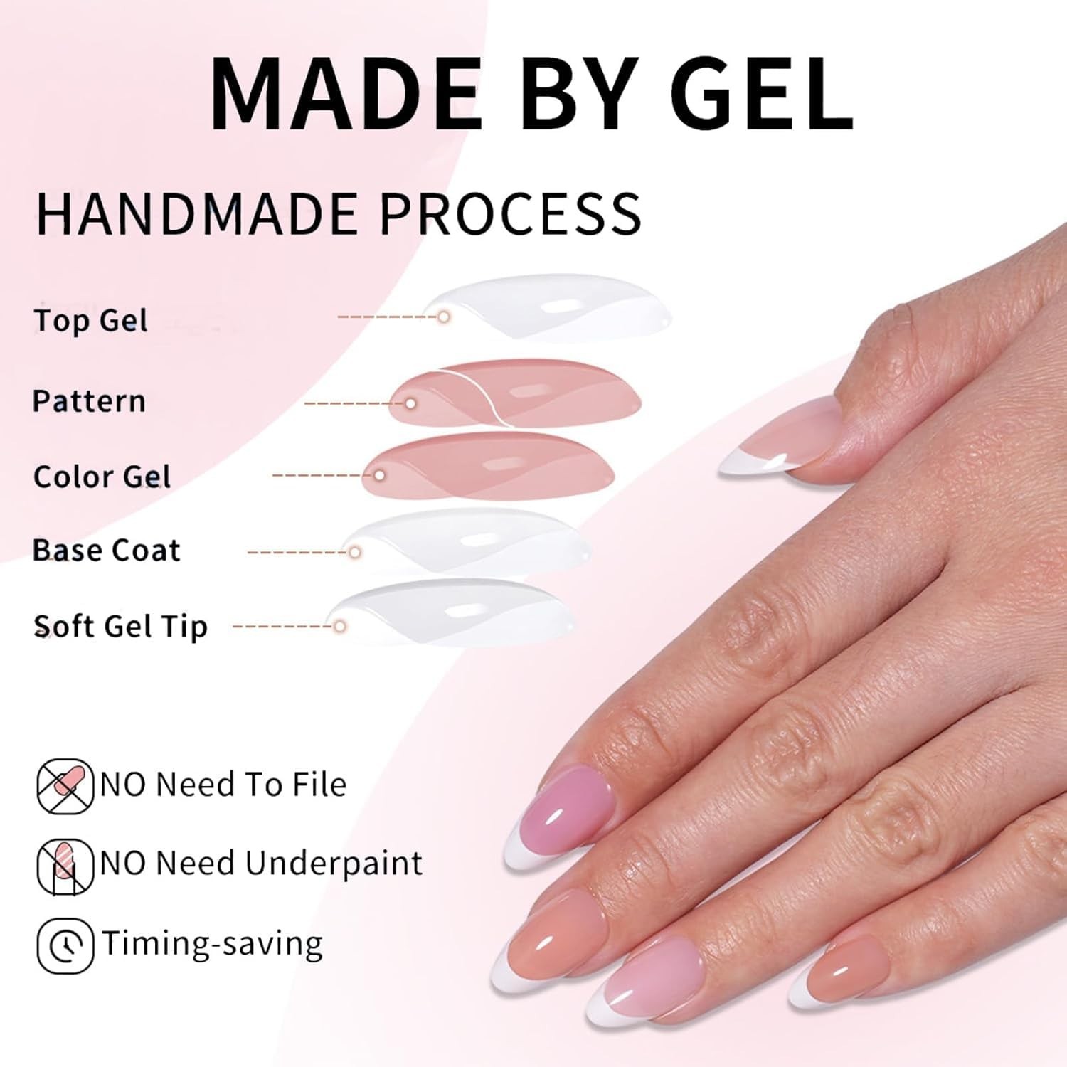 288Pcs Almond Press on Nails Medium Fake Nails 10 Color Nude False Nails Full…