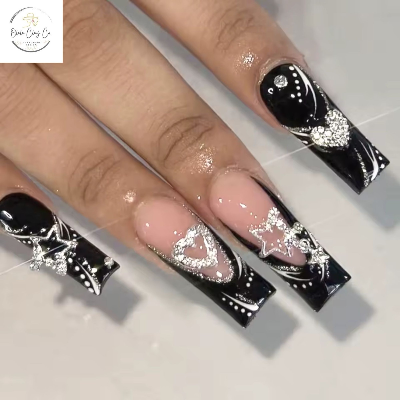 Olalaclayco Handmade Press On Nails, Hand Painted Gel False Nails, Luxury Custom
