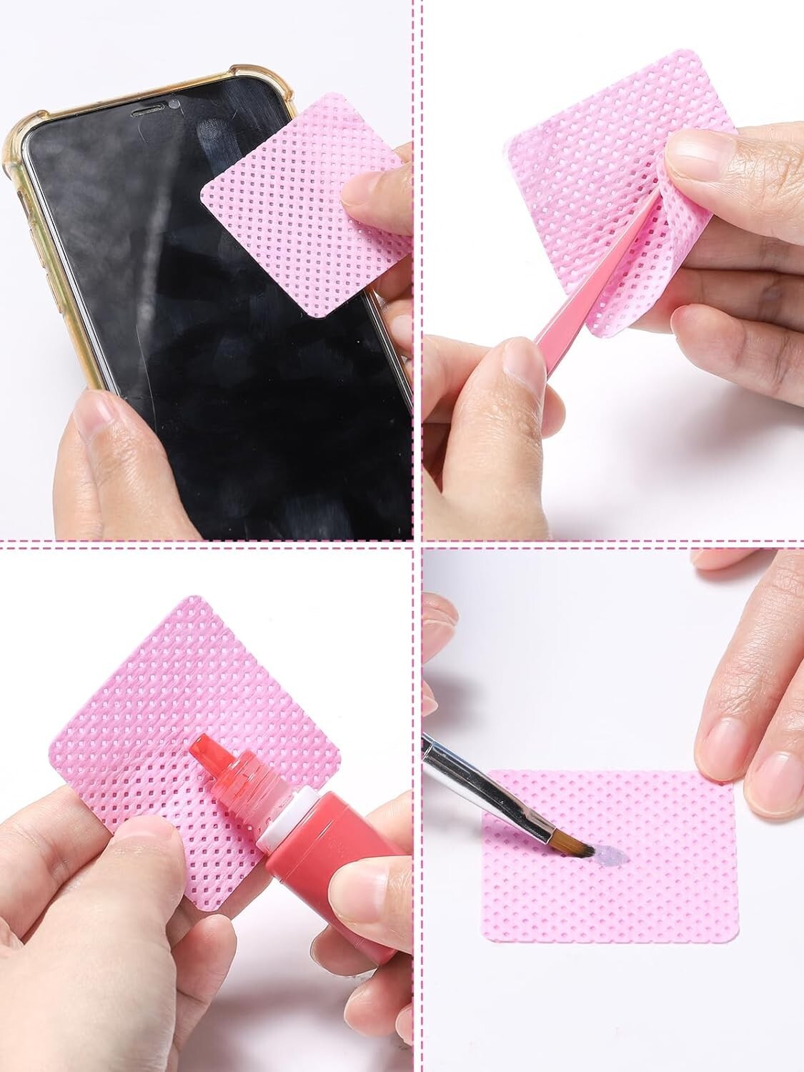 400 PCS Lint Free Nail Wipes, Non-Woven Fabric Nail Cleaning Pads Cleaning Wipes