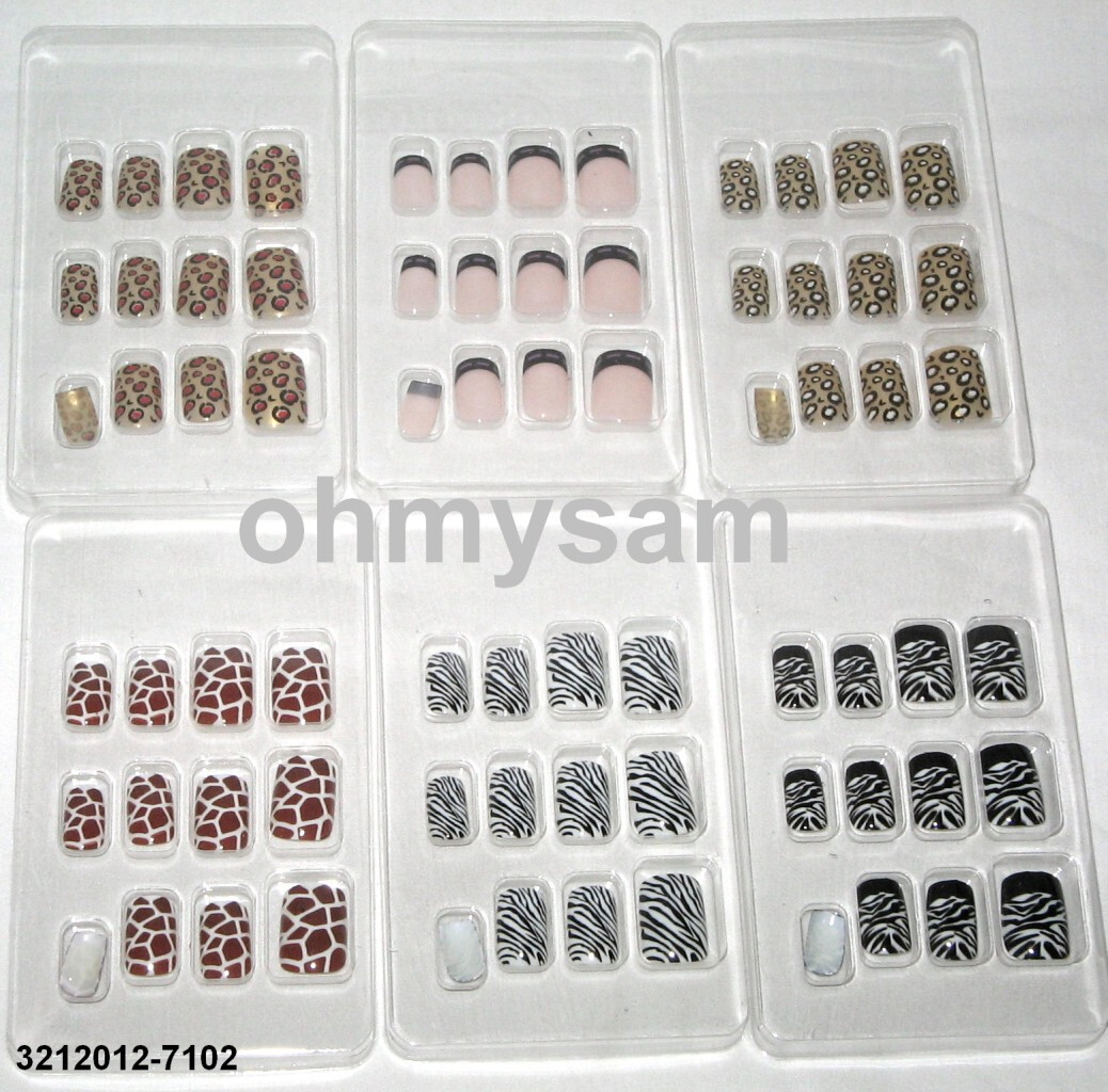 CLOSEOUT 6×12 NEW SET ARTIFICIAL NAIL TIPS MULTI COLOR /ANIMAL FULL SIZE