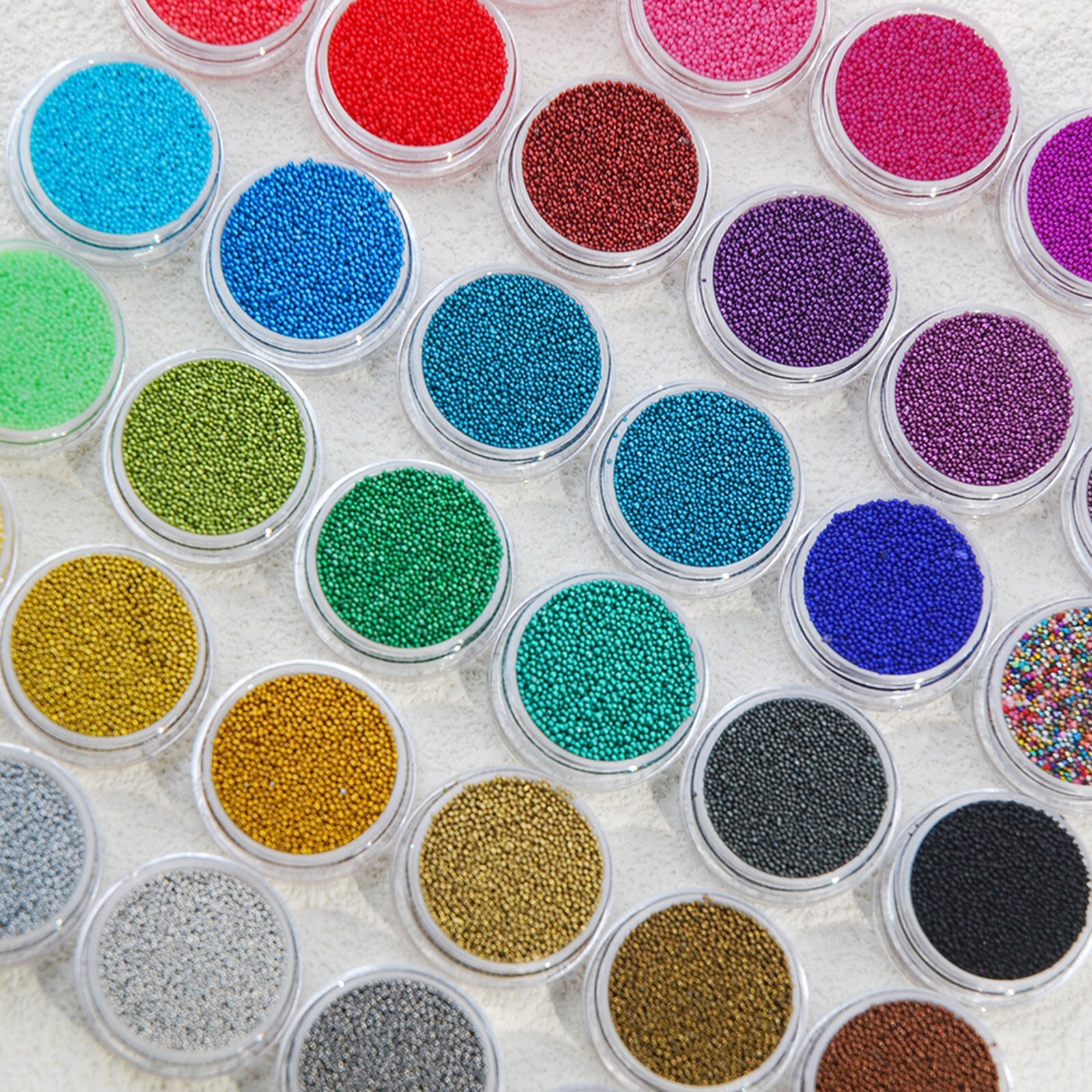 30gram Glass Nail Art Caviar Beads Microbeads 0.6-0.8mm No-hole Storage Box