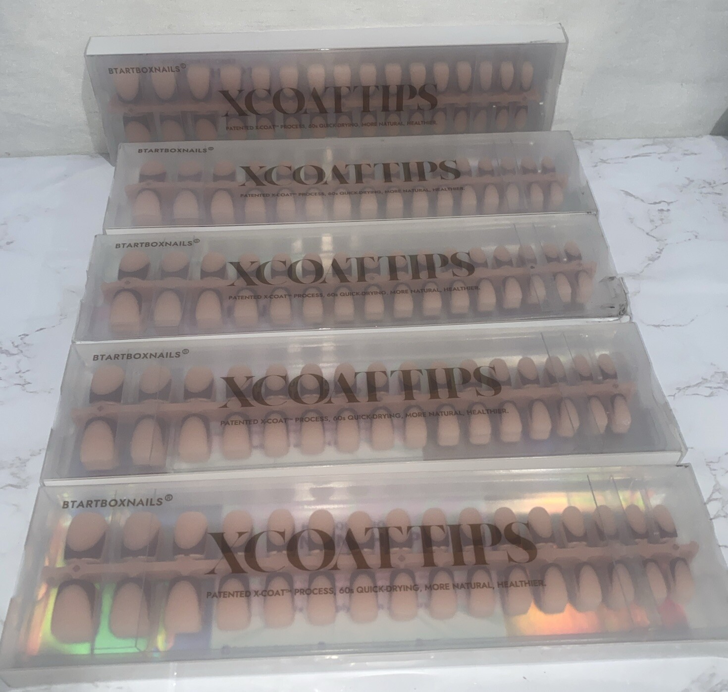 Lot Of 5- XCOATTIPS® French – Medium Square Tips