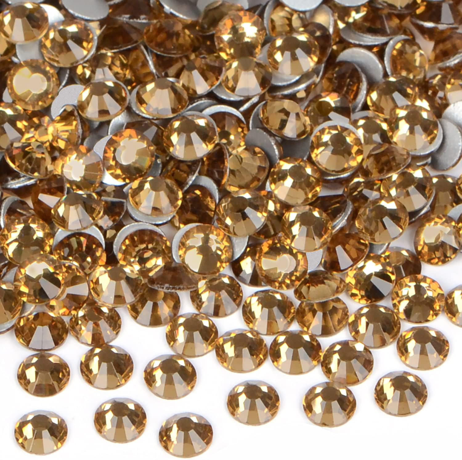 2880PCS Art Nail Rhinestones Non Hotfix Glue Fix round Crystals Glass Flatback f