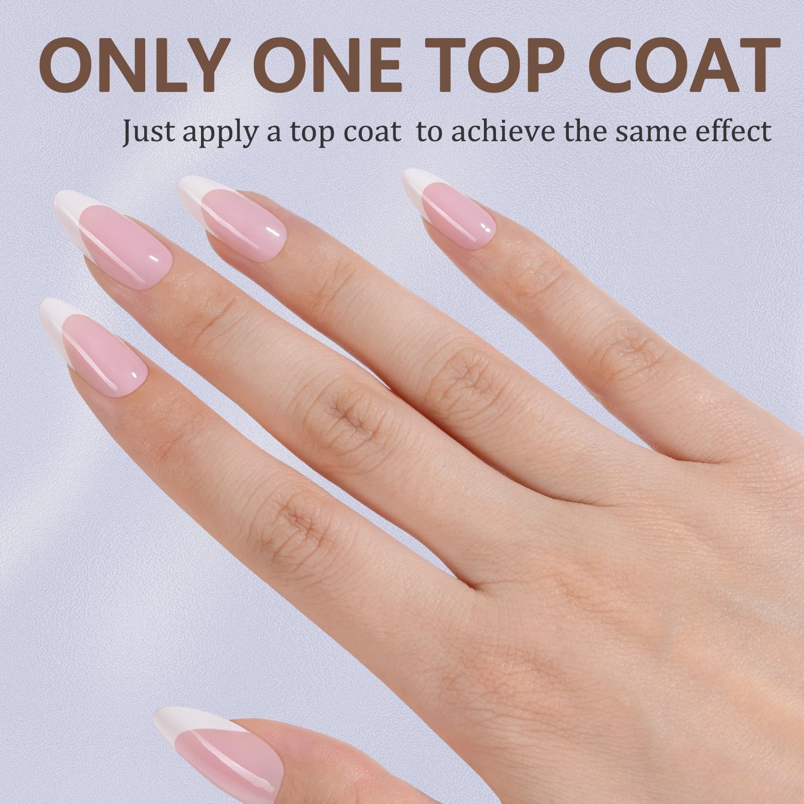Misssix French Gel Nail Tips 150Pcs French Tip Press on Nails Medium Almond