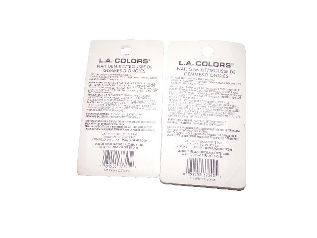 NEW (Lot of 2) New Sealed LA Colors Nail Gem Art Kit Hearts & sapphire gems dr6