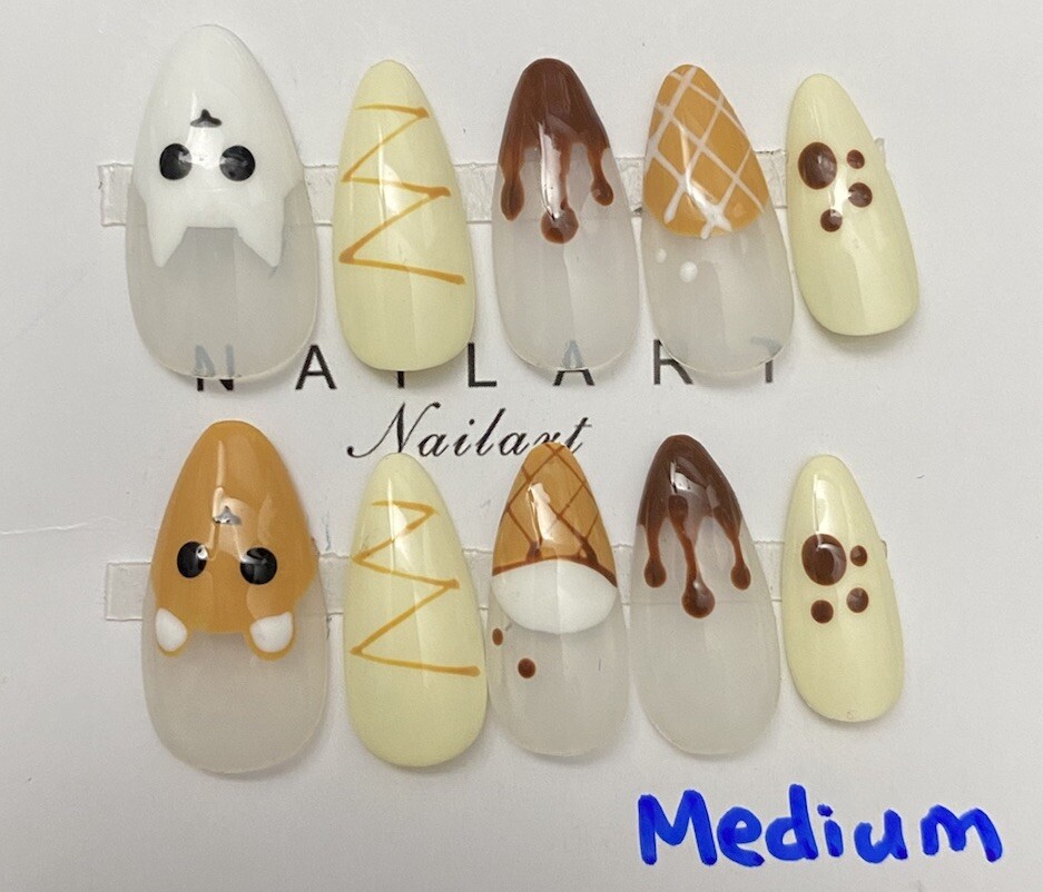 High End Pretty custom Nails Handmade press on nails-10 pcs-Medium