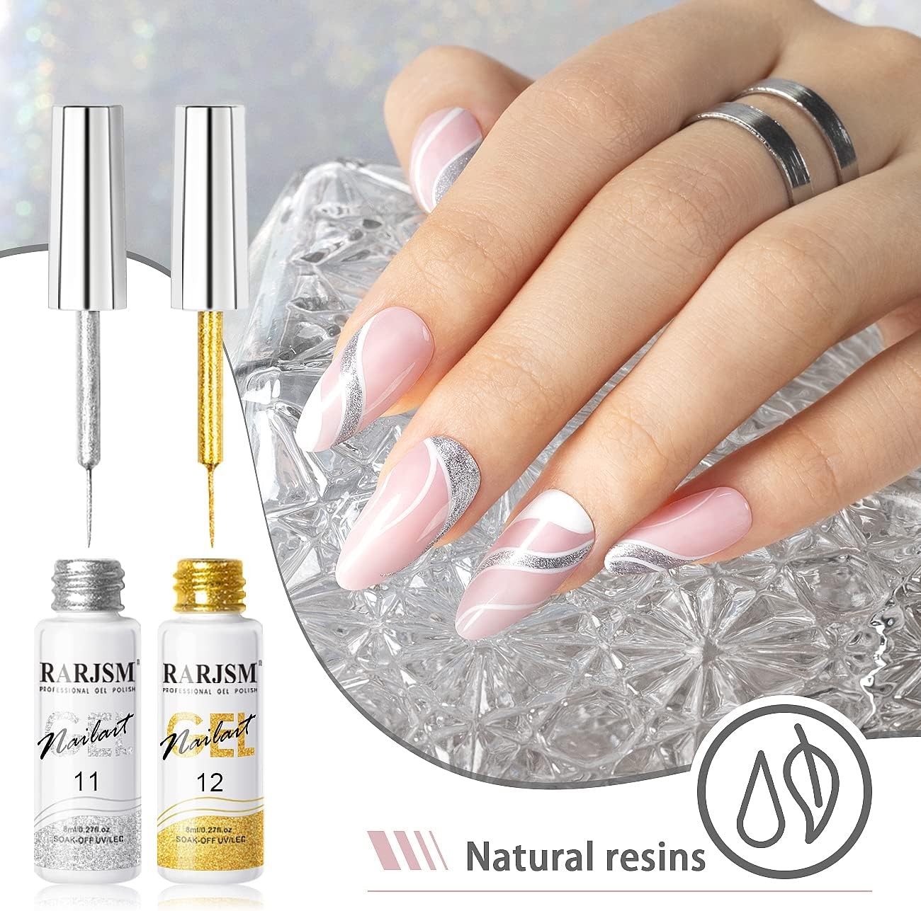 Nail Art l, Liner l Polish, Bla White Nail Design Polish