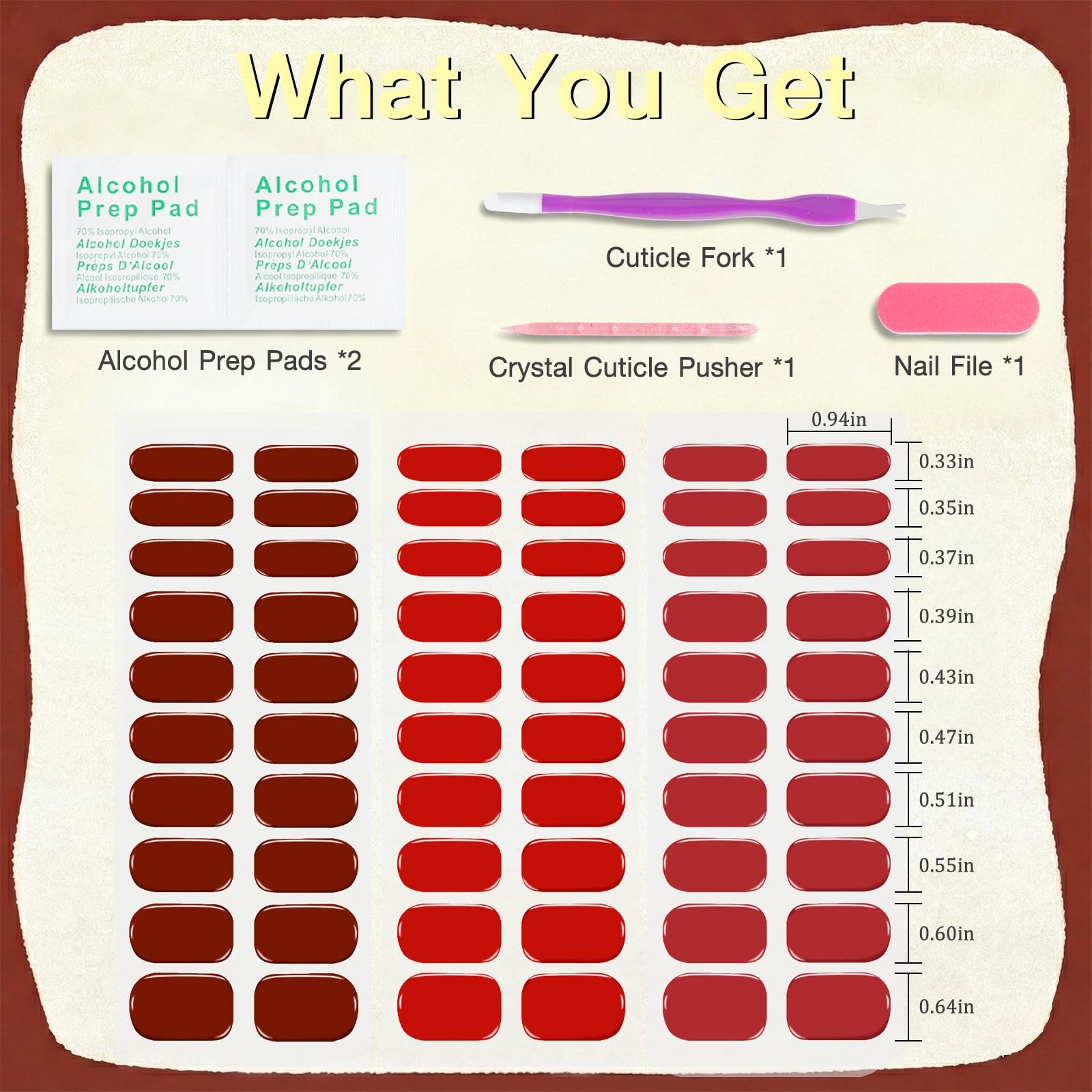 3pcs Semi Cured Gel Nail Strips Raspberry Red, UV Press On Gel Nail Stickers …