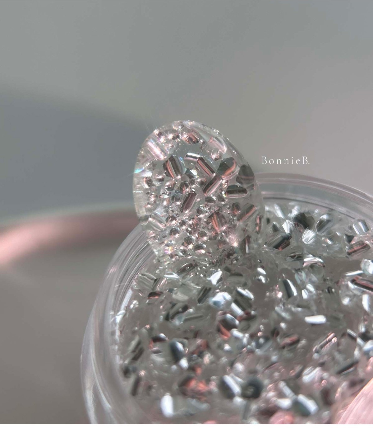 Bonnie B White Icing Nail Glitter Aurora Clear Ice Effect Chunky Mix Nail Art
