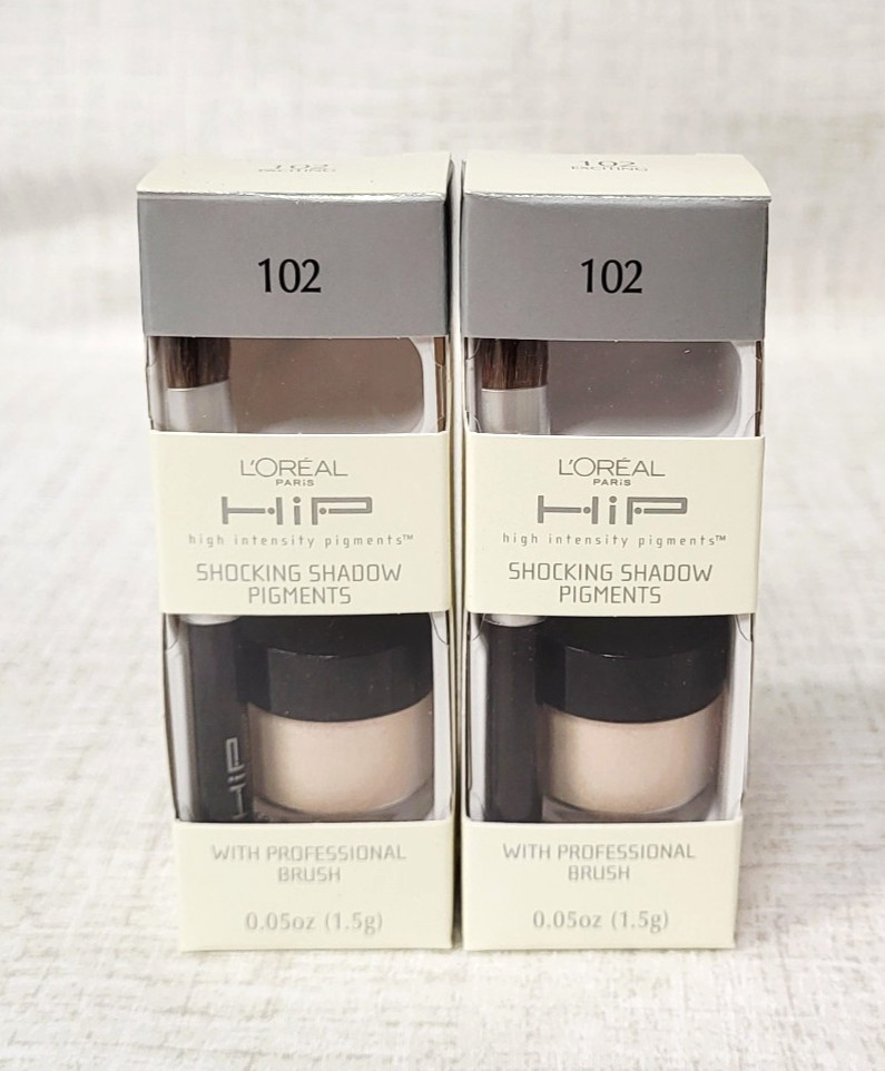 2 x L’oreal HiP SHOCKING SHADOW PIGMENTS With Professional Brush 102 EXCITING!!!