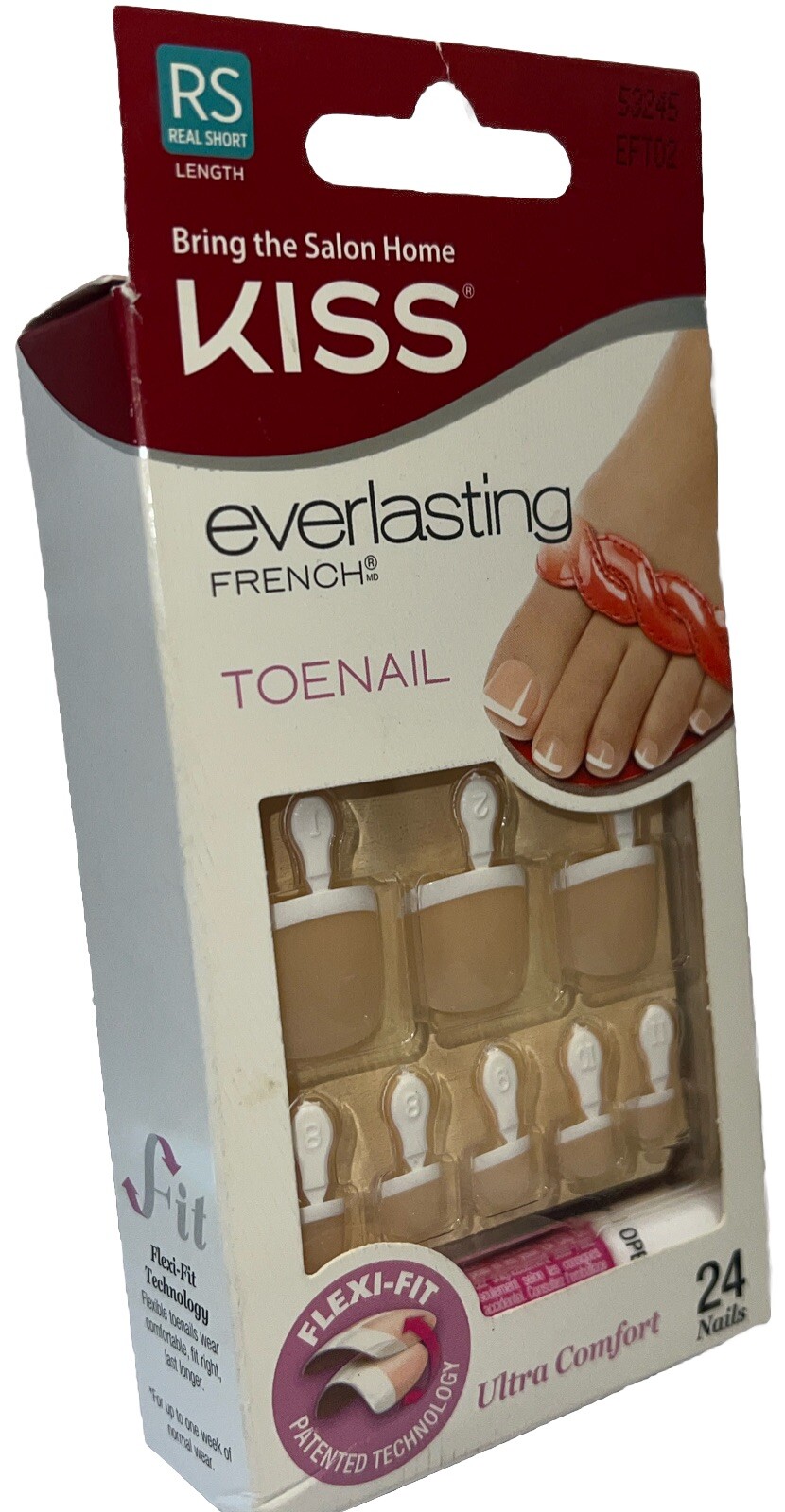 KISS Everlasting French/Natural Toe Nails #53245 (New See Description & Photos)