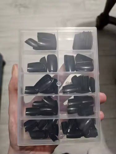120PCS French Tip Press On Nails Square Fake Nails Reusable Acrylic Full Cover
