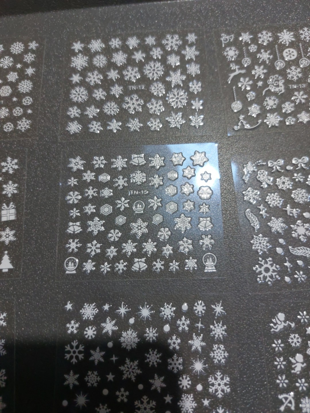 10 X Small Sheets Of White Christmas Nail Art Stickers (D214) New