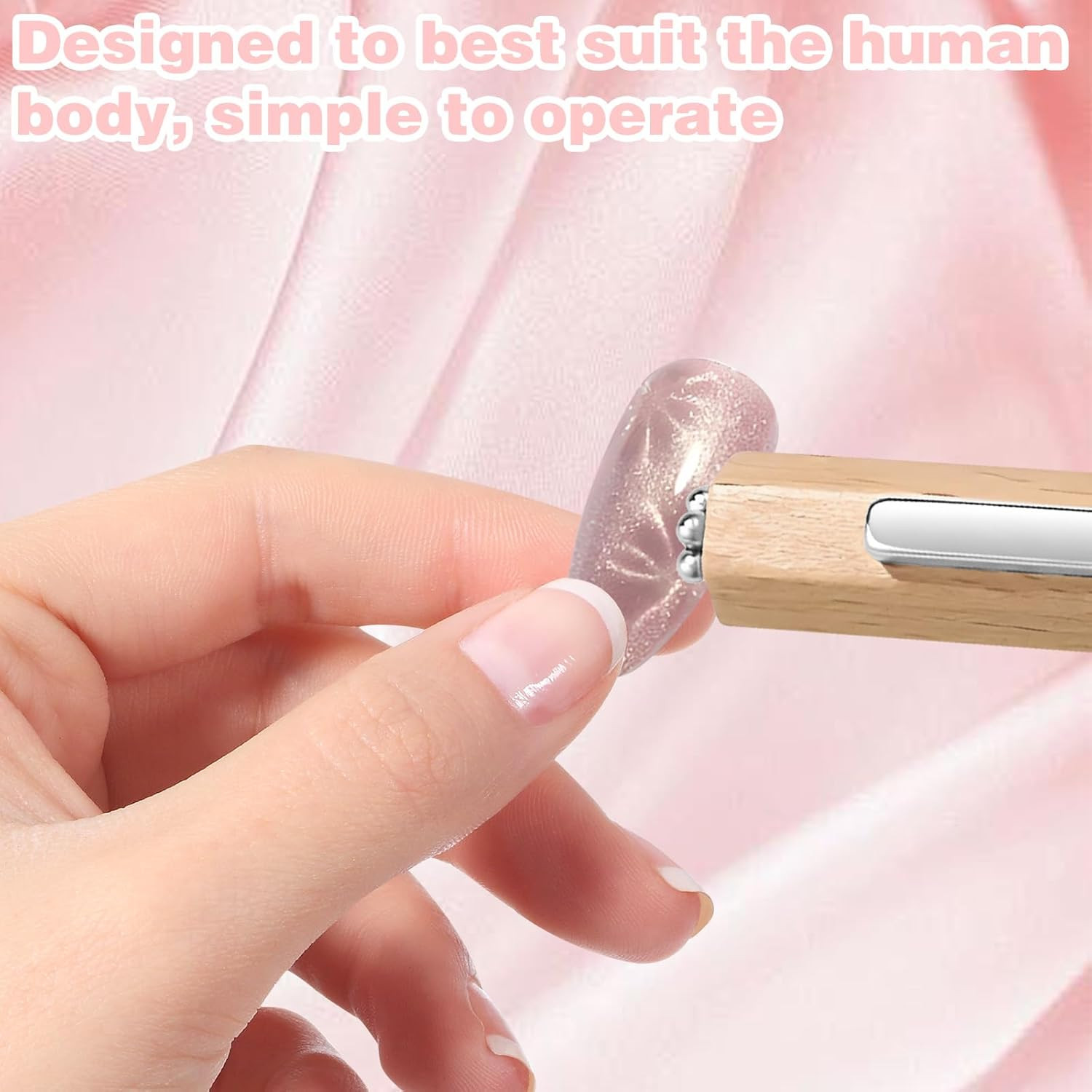 3 in 1 Wooden Handle Nail Magnet Cat Eye Magnet, Versatile Magnet Tool for Nails