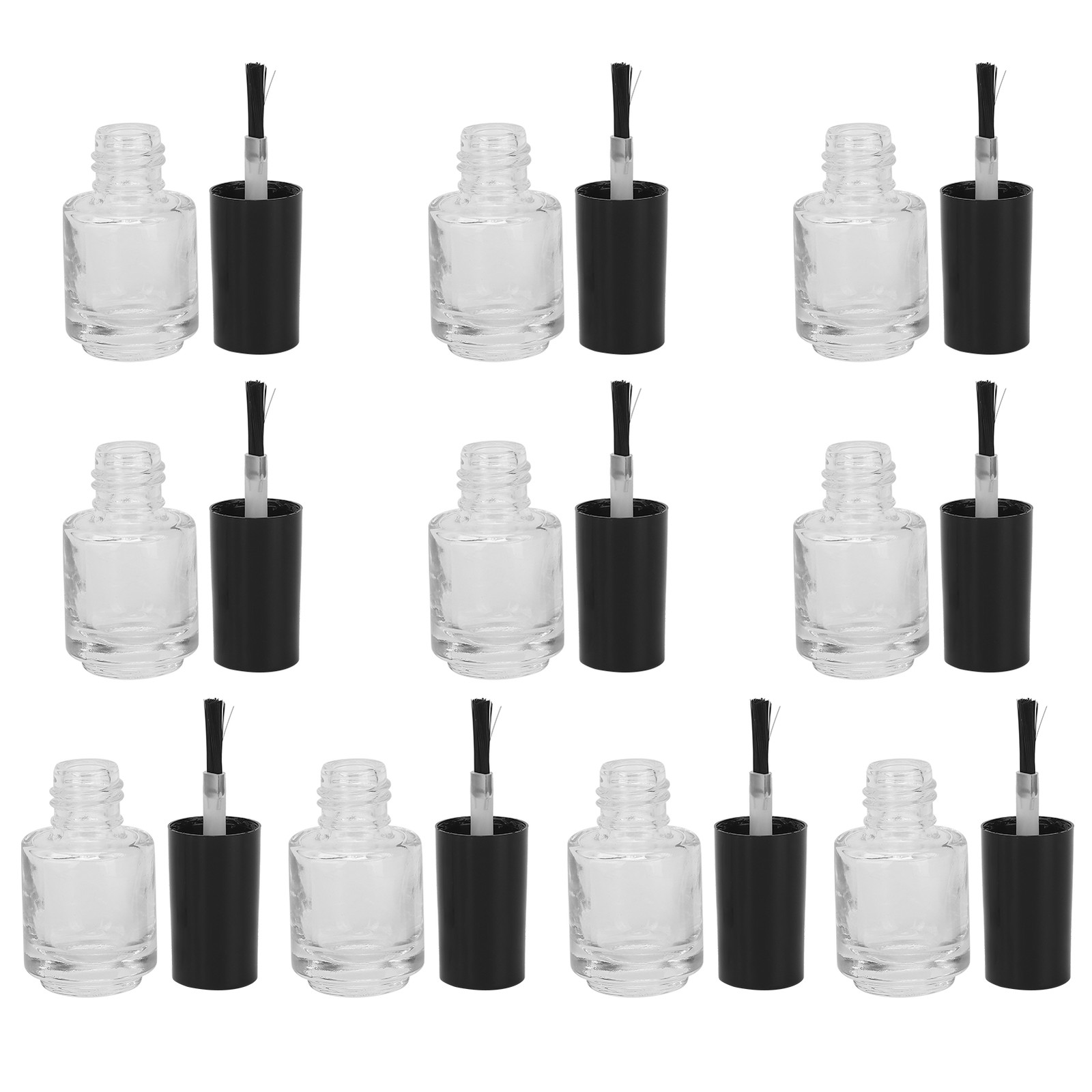 10pcs Empty Nail Polish Bottle With Brush Cap For DIY Use Excellent