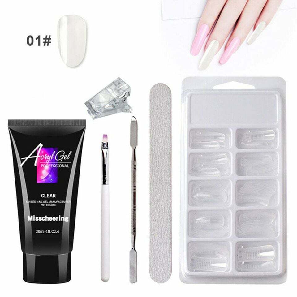 Acrylic Nail Kit Quick Building UV Poly Builder Gel Extension Acrylic Kit