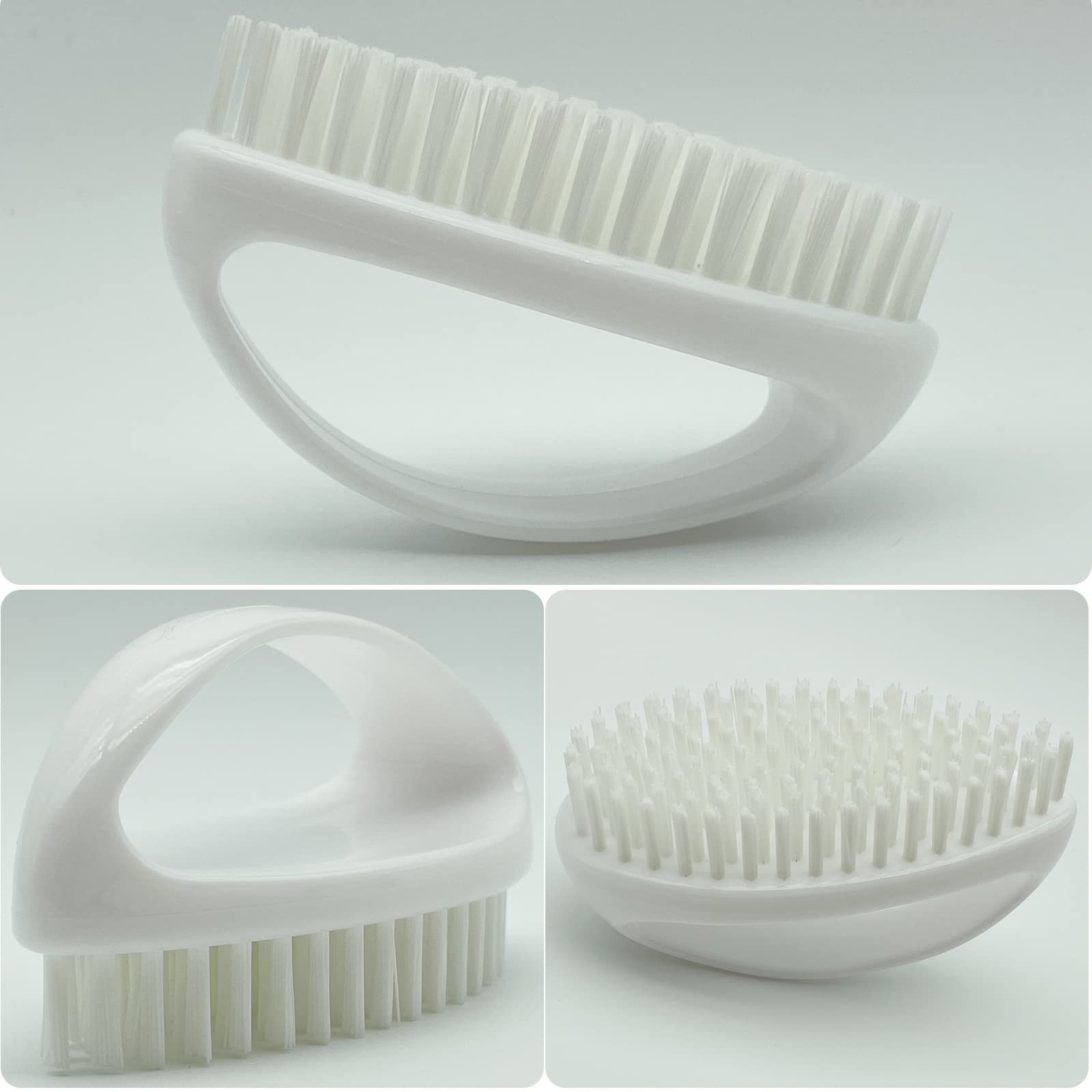 Hand and Nail Brush for Cleaning Fingernails Fingers Nylon Firm Stiff Bristles H