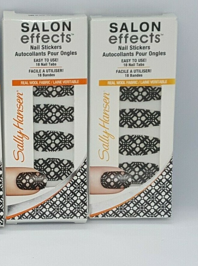 SALON EFFECTS Nail Stickers 18 Nail Tabs 160 Black to Basics (LOT OF 2)