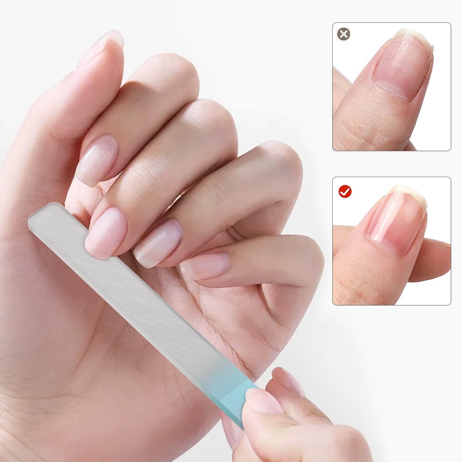 Nano Glass Nail Shiner Kit, 3-in-1 Manicure Tool-Nail Buffer for Shaping Buff…