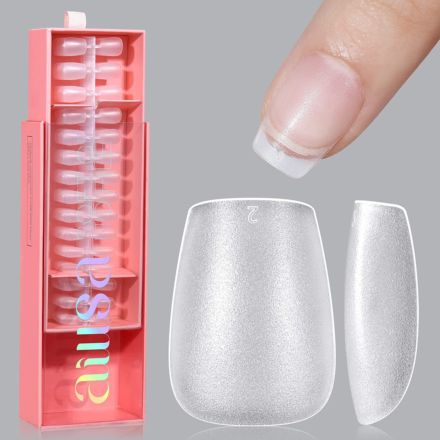 Extra Short Coffin Nail Tips – 450 PCS Upgraded Matte Soft Gel Full Cover Nail