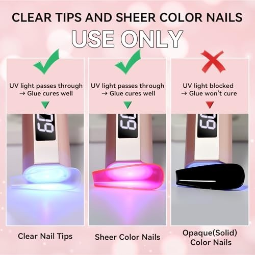 Solid Nail Glue Gel 15ml HEMA-Free Press On Nails Clear Tips Low Heat UV LED