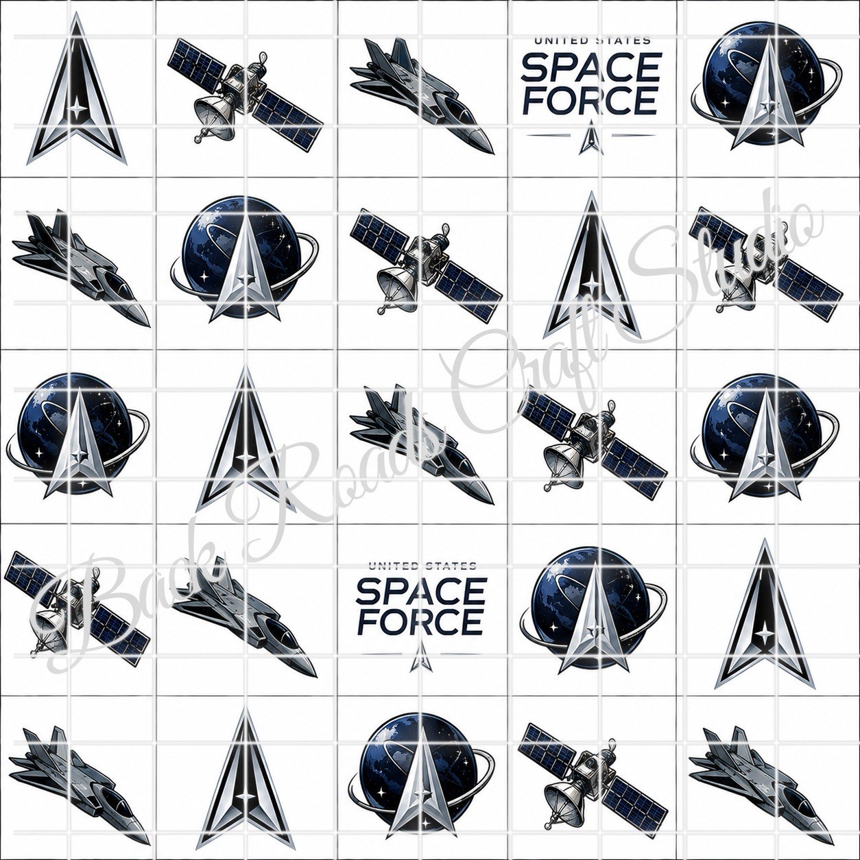 Space Force Nail Decals Clear Waterslide Transfer Set of 50 +instructions