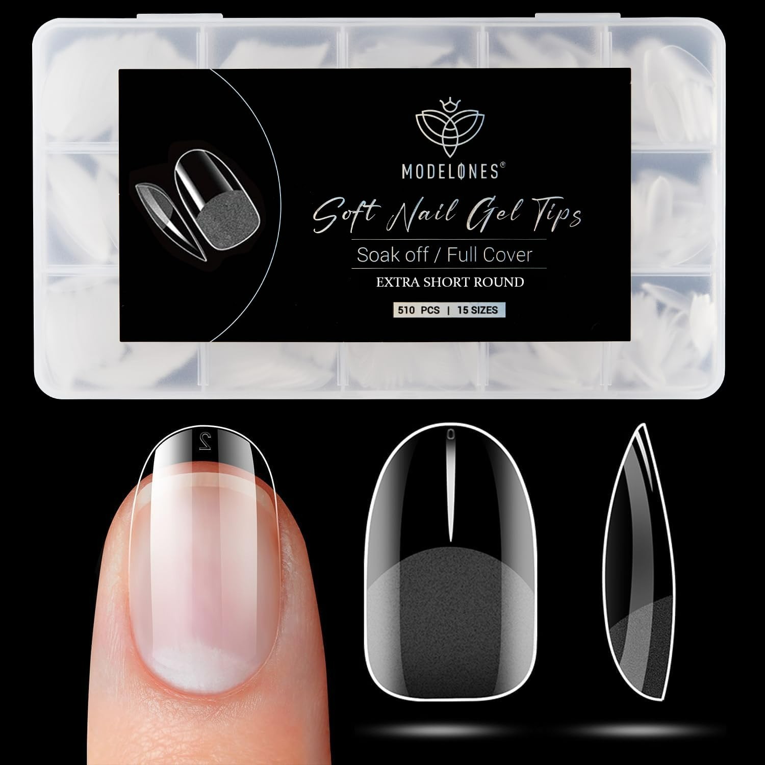 510Pcs Full Cover Nail Tips – Half Matte Round for Easy DIY Manicures