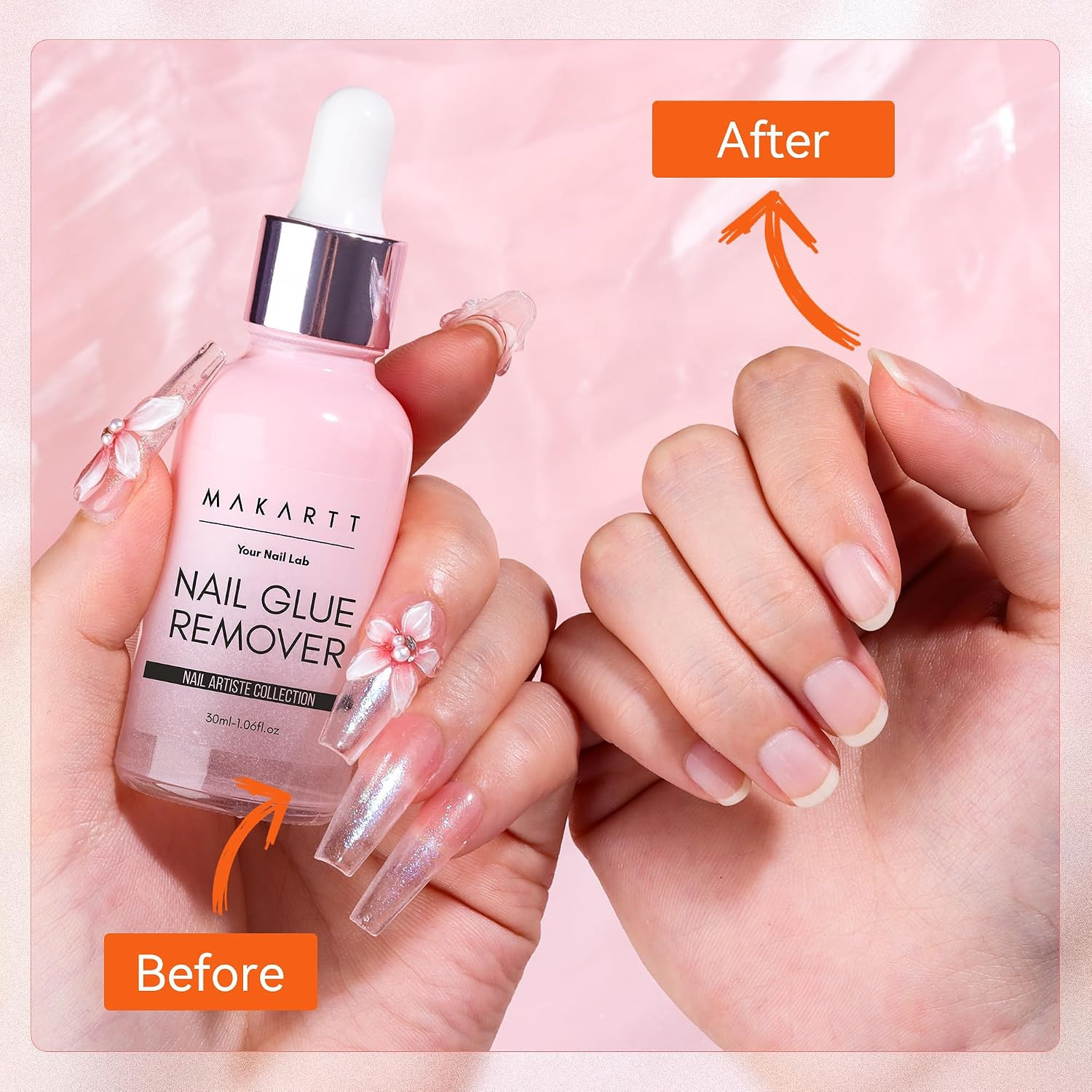 Makartt Press-On Nail Glue Remover: Non-Acetone Glue Debonder with Vitamin E for