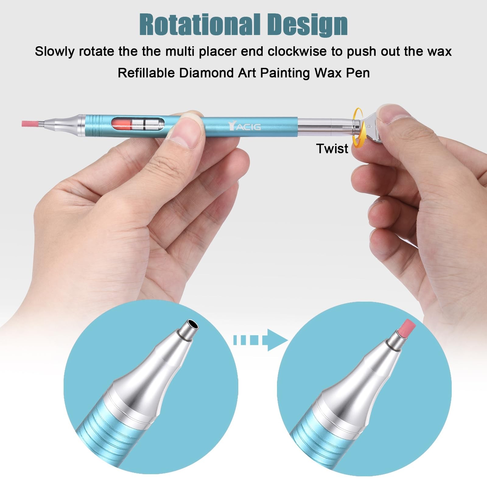 Diamond Art Pen Refillable Wax Pen for Diamond Painting, Metal 5D Diamonds Ar…