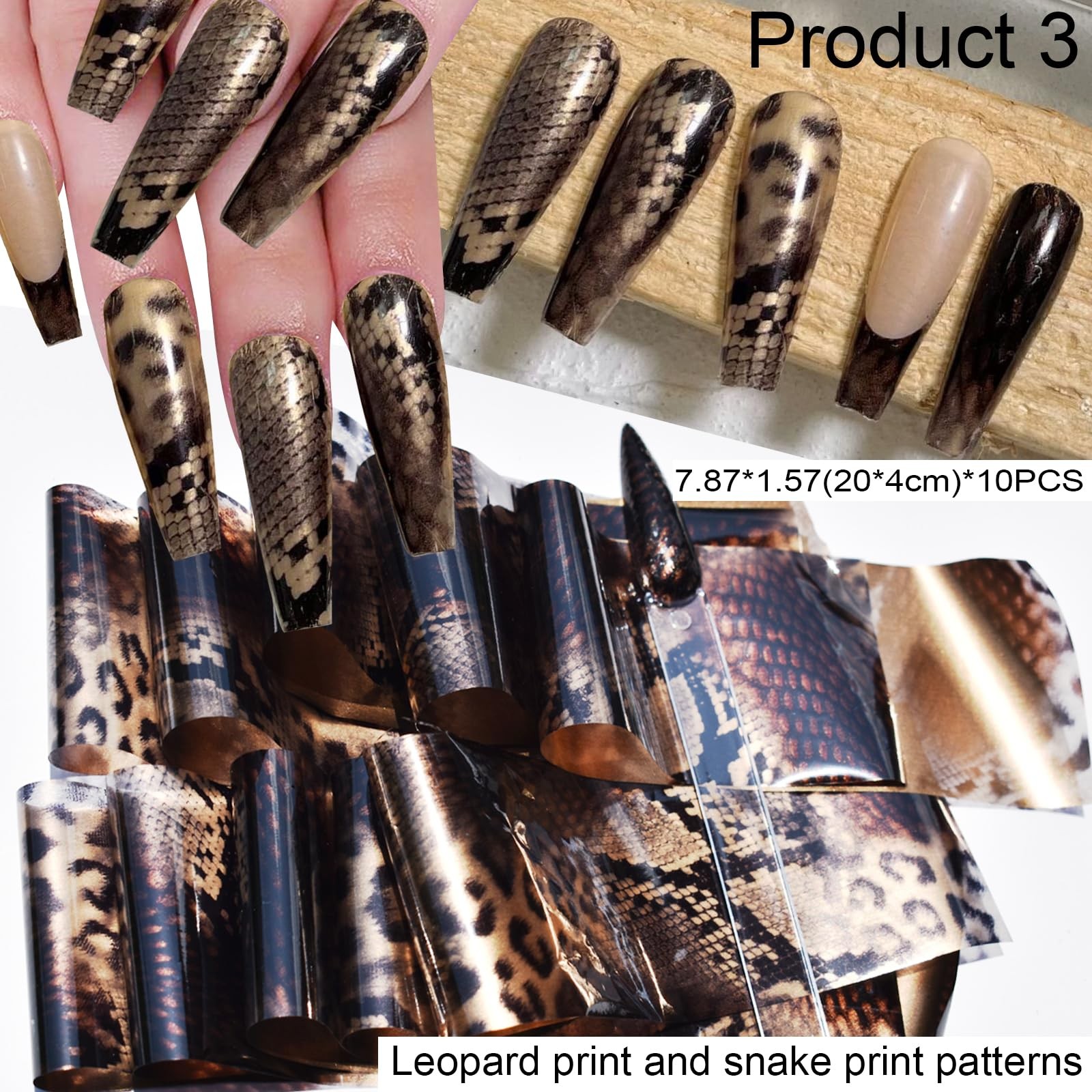 Nail Art Transfer Foils,60 Pieces,Animal Print Dried Flowers Mixed Designs | …