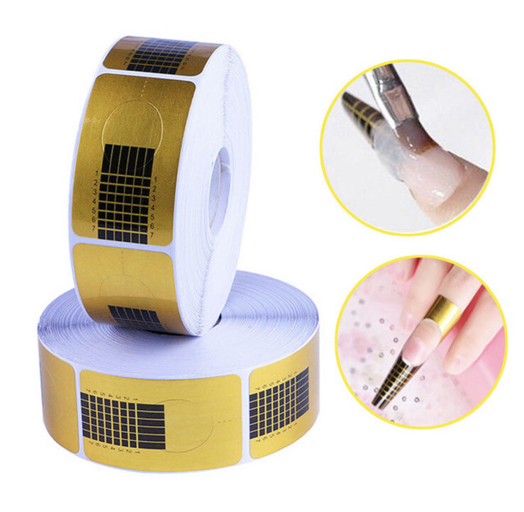 Nail Paper Tray 500PCS Nail Art Extension Nail Form Acrylic UV Gel Tips Sticker