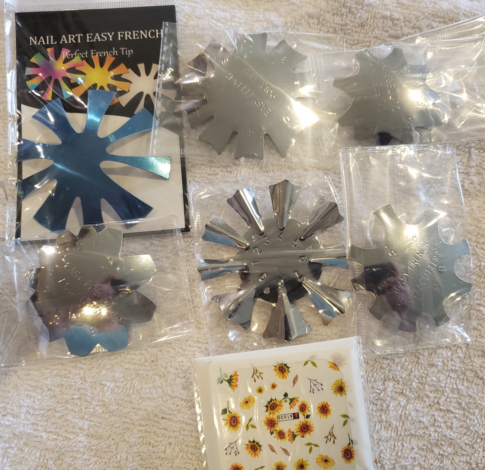 6 Pieces French Nail Stainless Steel Guides 12 Sheets Nail Art Stickers