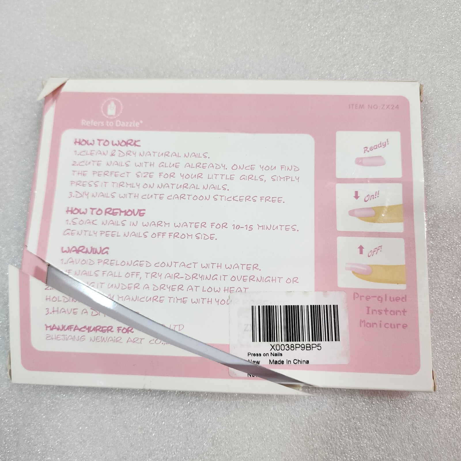Refers to Dazzle 48 False Children’s Nails for Pressing Nails Nail Art Kits