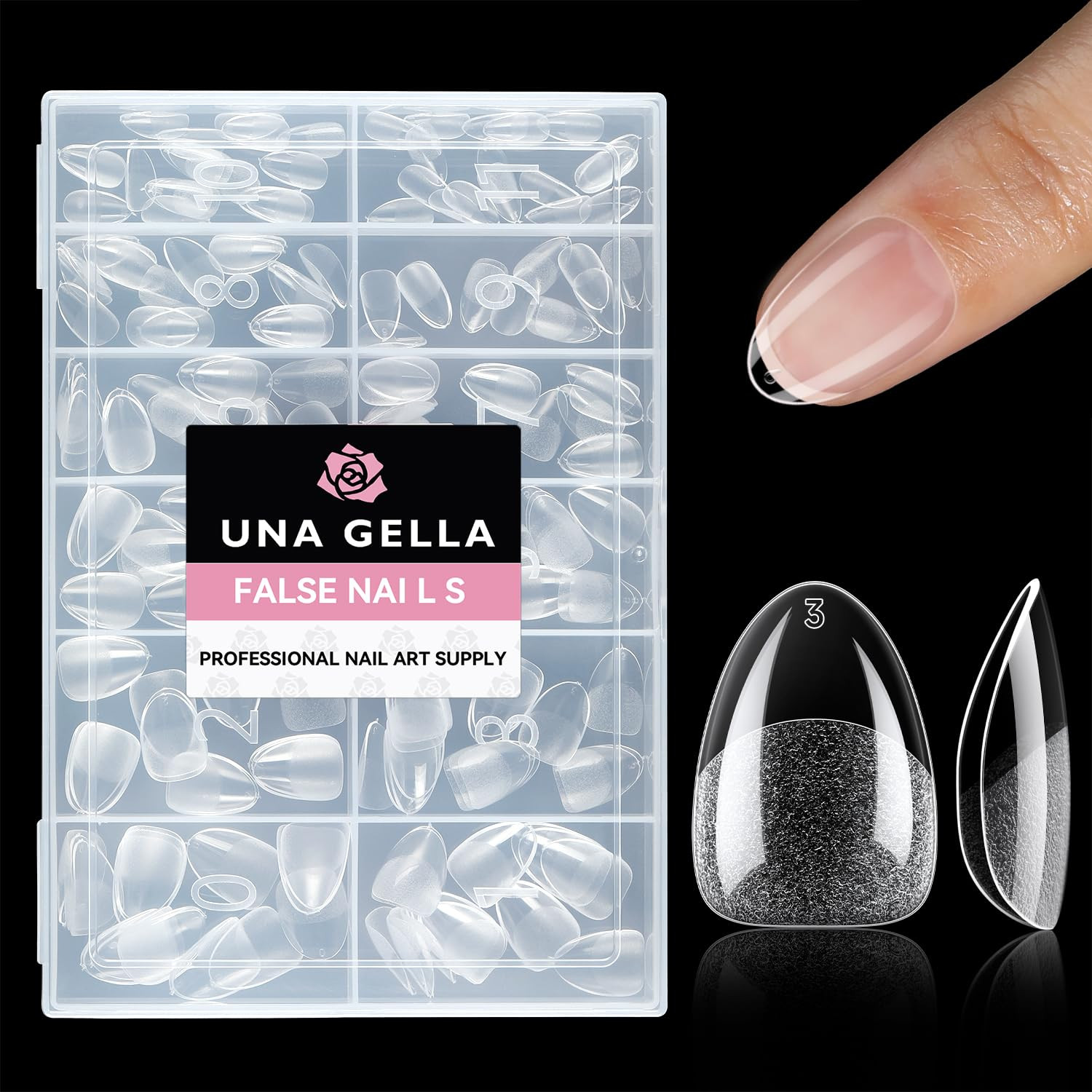 Extra Short Almond Nail Tips Full Cover 216PCS Gel Nail Tips Short Almond Shaped