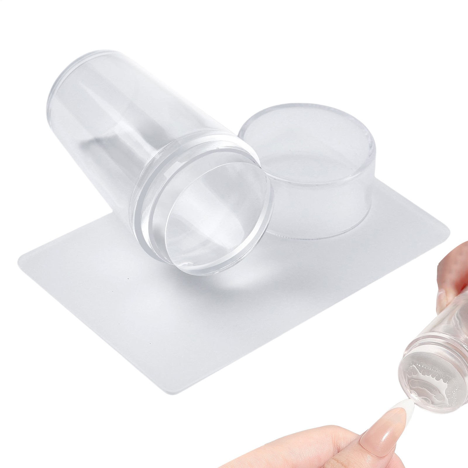 Silicone Head Nail Stamp Set with Scraper French Nail Art Template DIY Tool Lot