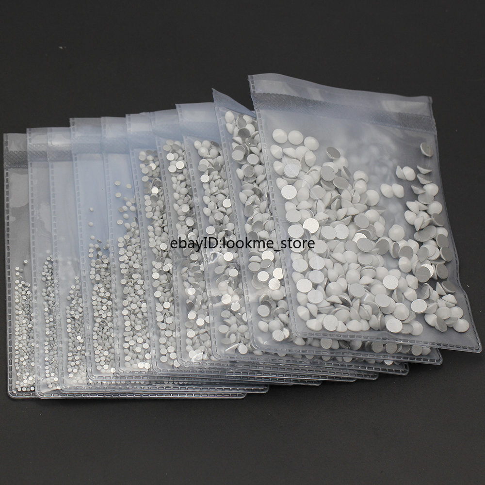 1440pcs Crystals Porcelain White Rhinestones FlatBack Gems for 3D Nail Art Decor