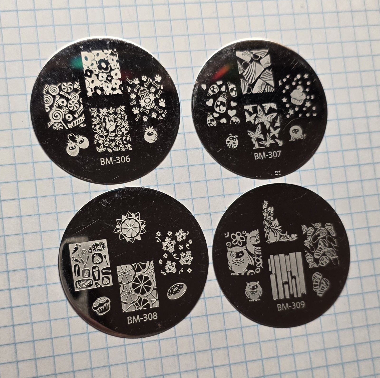Bundle Monster Maniology Nail Stamp Round Plates Destash Lot 300 Series